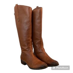 SAM EDELMAN Penny Leather Riding Boot Color Whiskey Leather Size 8M